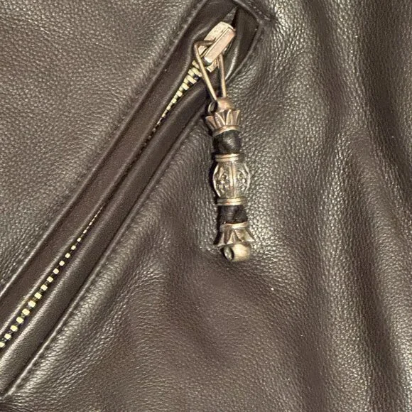 King Baby Men's Leather Biker Jacket - Picture 5 of 7